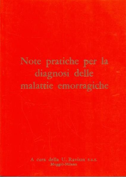 Note pratiche per la diagnosi dellemalattie emorragiche - copertina