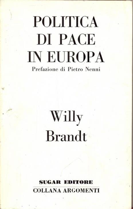 Politica di pace in Europa - Willy Brandt - copertina