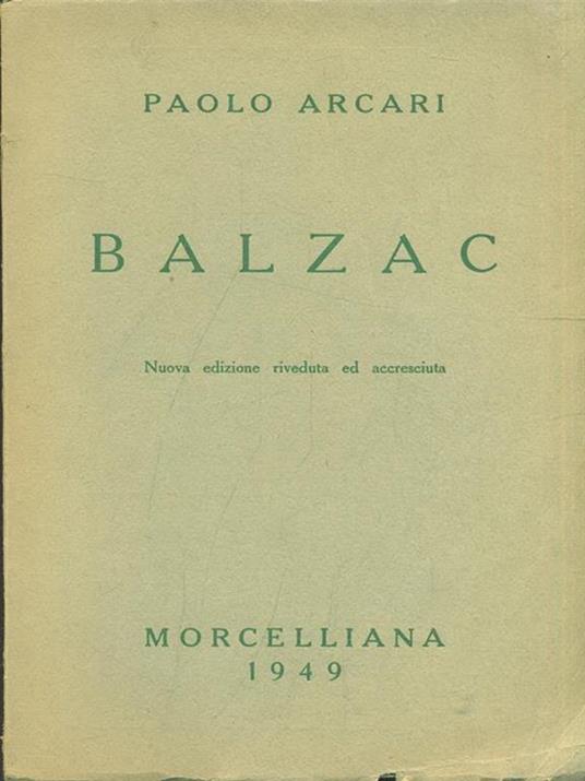 Balzac - Paolo Arcari - copertina