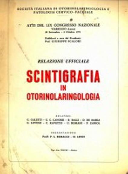 Atti del LIX congresso. Scintigrafia in otorinolaringologia - copertina