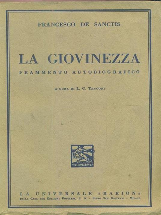 La giovinezza - Francesco De Sanctis - copertina