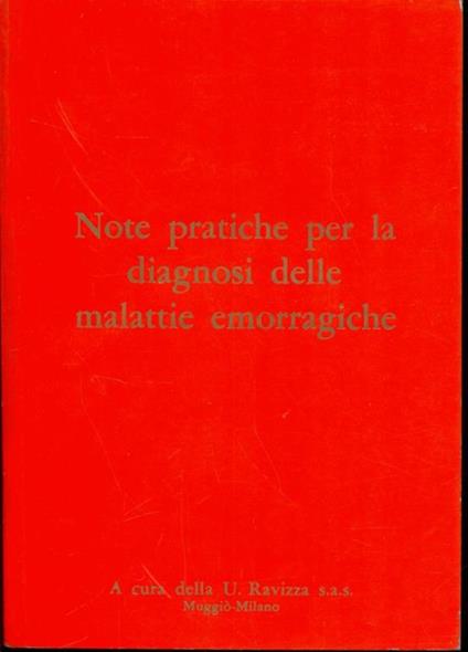 Note pratiche per la diagnosi dellemalattie emorragiche - copertina
