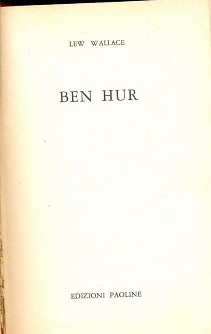 Ben Hur - Lewis Wallace - copertina