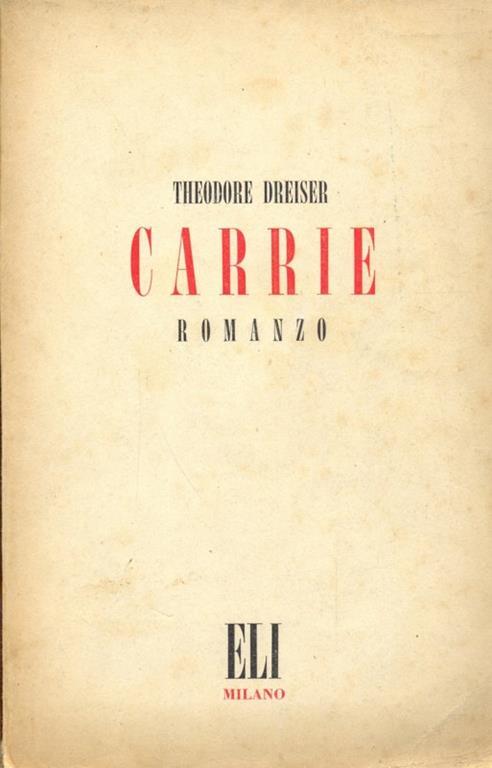 Carrie - Theodore Dreiser - copertina