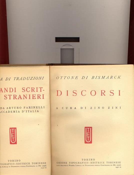 Discorsi - Otto von Bismarck - copertina