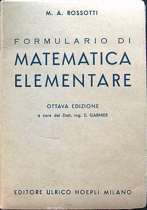 Formulario di matematica elementare