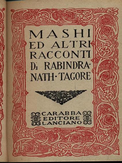 Mashi e altri racconti - Rabindranath Tagore - copertina