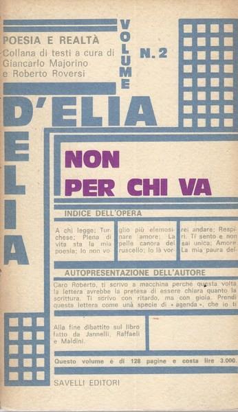 Non per chi va - copertina