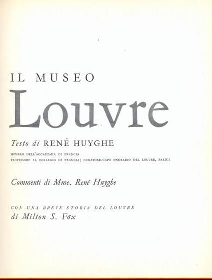 Il museo del Louvre - René Huyghe - copertina