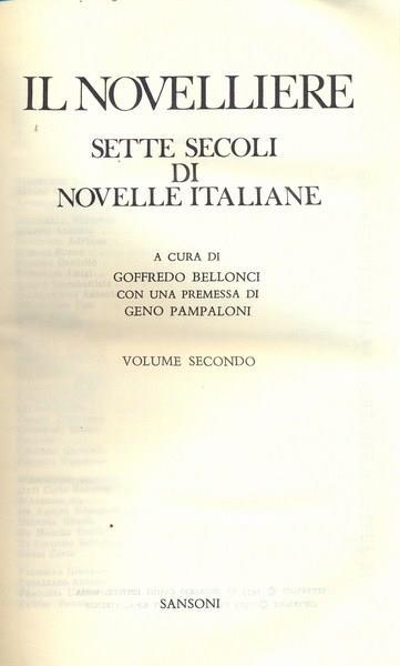 Il novelliere - Goffredo Bellonci - copertina