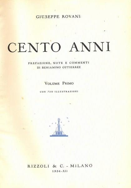 Cento anni - Giuseppe Rovani - copertina