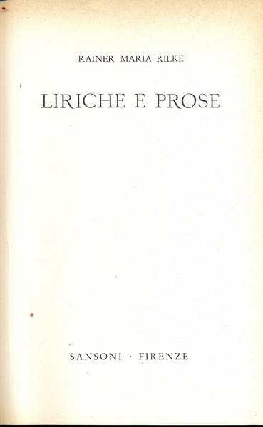 Liriche e prose