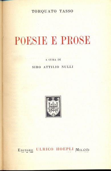 Poesie e prose - Torquato Tasso - copertina