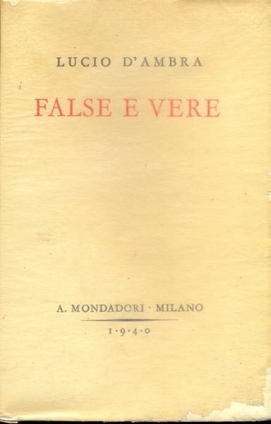 False e vere - Lucio D'Ambra - copertina