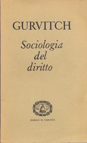 Sociologia del diritto - Georges Gurvitch - copertina