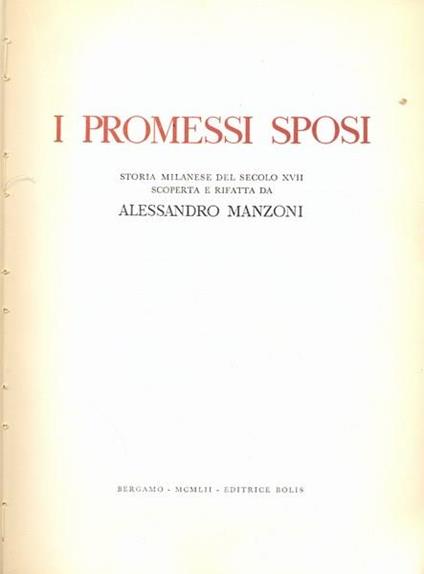 I promessi sposi - Alessandro Manzoni - copertina