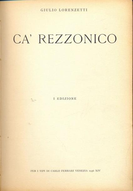 Càrezzonico - Giulio Lorenzetti - copertina