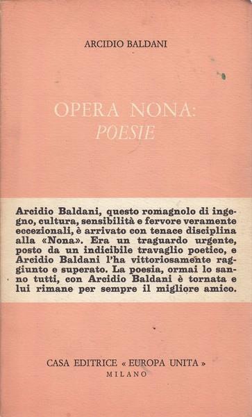 Opera Nona: poesie - Arcidio Baldani - copertina