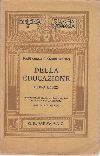 Della educazione - Raffaello Lambruschini - copertina