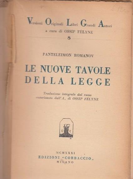 Le nuove tavole della legge - Pantelejmon Romanov - copertina