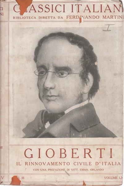 Il rinnovamento civile d'Italia - Vincenzo Gioberti - copertina