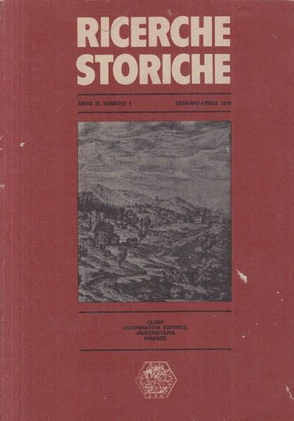 Ricerche storiche n. 1 / gennaio-aprile 1979 - copertina