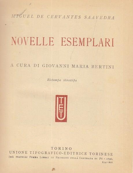 Novelle esemplari - Miguel de Cervantes - copertina