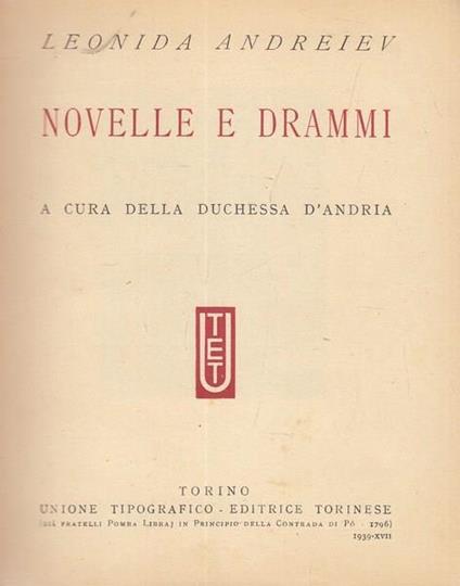 Novelle e drammi - Leonid Andreev - copertina