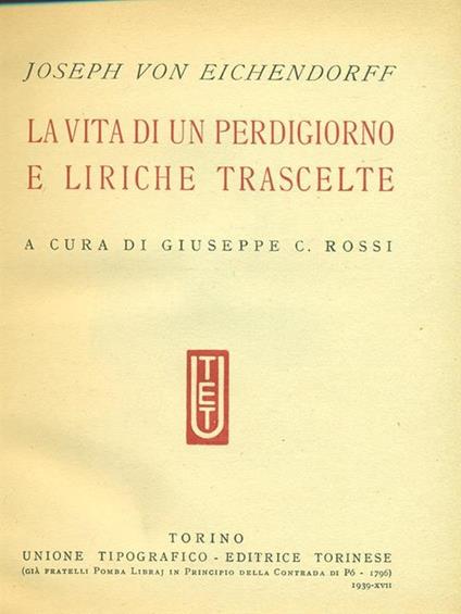 La vita di un perdigiorno e liriche trascelte - Joseph von Westphalen - copertina