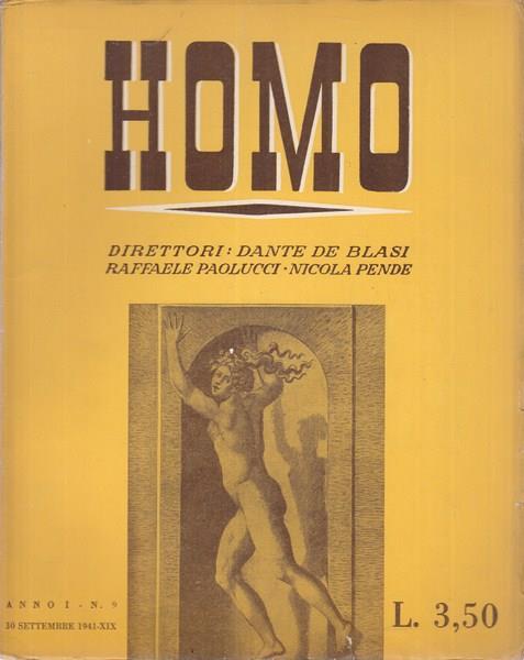 Homo n. 9 / 30 settembre 1941 - copertina