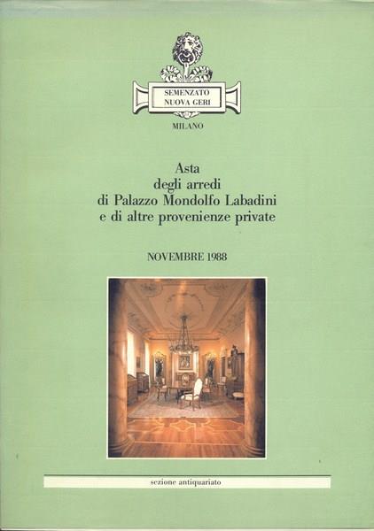 Asta degli arredi Palazzo Modolfo Labadini novembre 1988