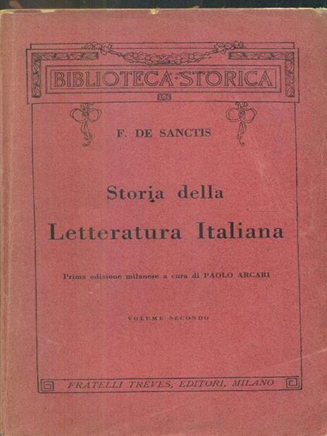 Storia della letteratura italiana Vol. 2 - Francesco De Sanctis - copertina