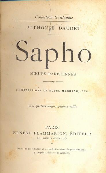 Sapho - in lingua francese - Alphonse Daudet - copertina
