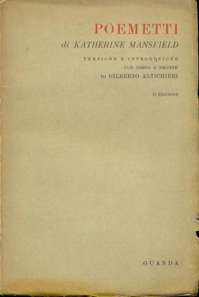 Poemetti. In doppia lingua italianaed inglese - Katherine Mansfield - copertina