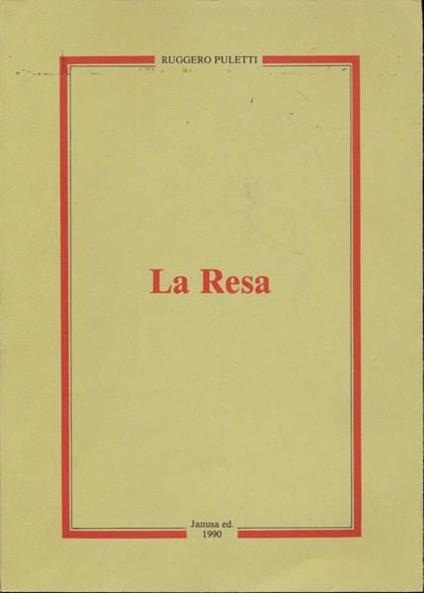 La resa - Ruggero Puletti - copertina