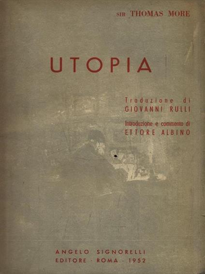 Utopia - Tommaso Moro - copertina
