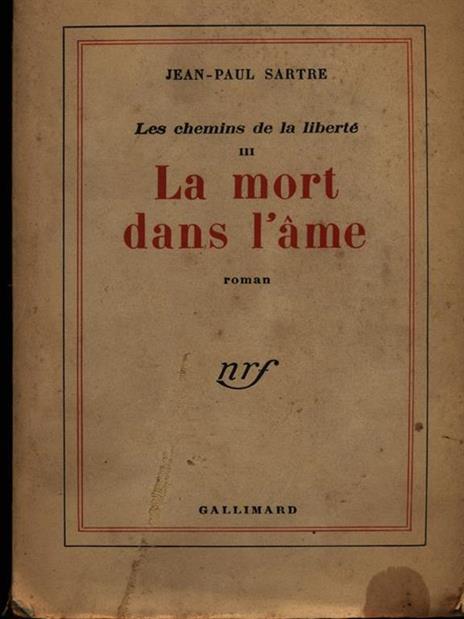 La mort dans l'ame - Jean-Paul Sartre - copertina
