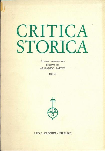 Critica storica n. 4/1981