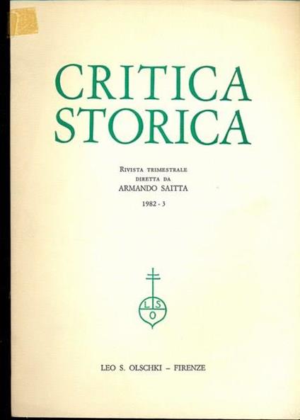 Critica storica n. 3/1982 - copertina
