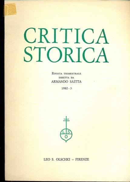 Critica storica n. 3/1982 - copertina