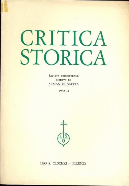 Critica storica n. 4/1982