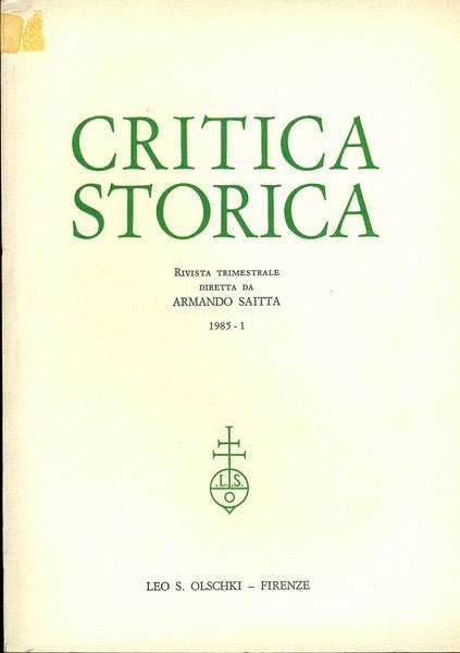 Critica storica n. 1/1985