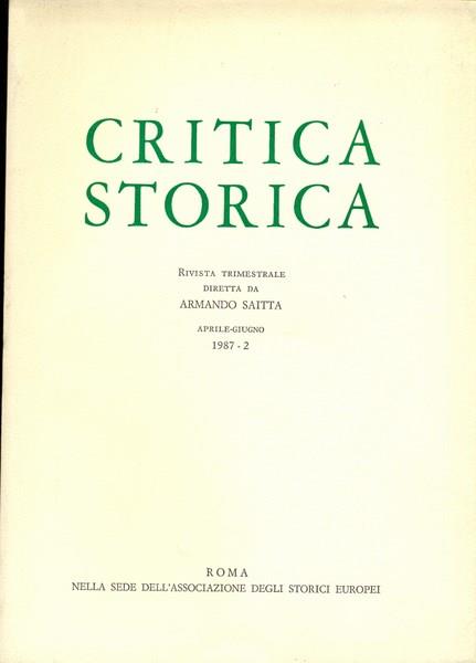 Critica storica n. 2/1987