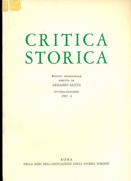 Critica storica n. 4/1987 - copertina