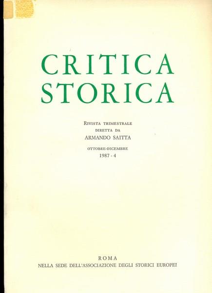 Critica storica n. 4/1987