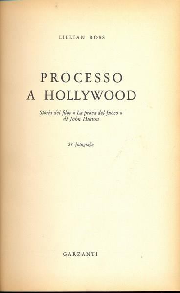 Processo a Hollywood - Lillian Ross - copertina