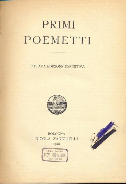 Primi poemetti - Giovanni Pascoli - copertina