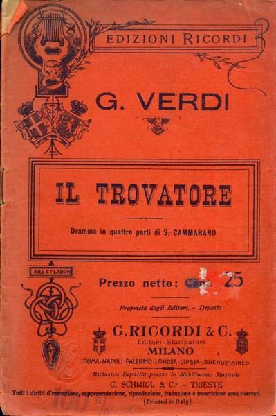 Il trovatore - Giuseppe Verdi - copertina