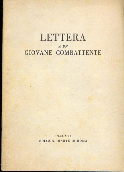 Lettera a un giovane combattente - copertina