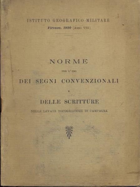 Norme per l'uso dei segni convenzionalie delle scritture - copertina